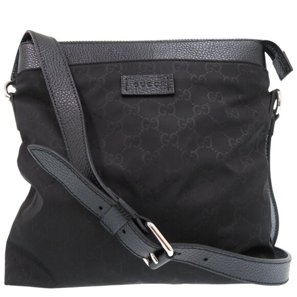 GUCCI Black Leather Shoulder Bag